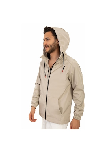 Riverstorm Erkek Taş İçi Astarlı Kanguru Cepli Su Ve Rüzgar Geçirmez Kapüşonlu Cepli Yağmurluk Taş