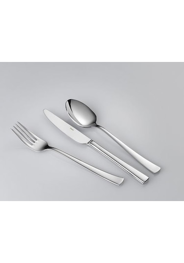 Hi Sar Optima Lara 24 Parça 6 Kişilik Çatal Kaşık Bıçak Takımı Açık Gri