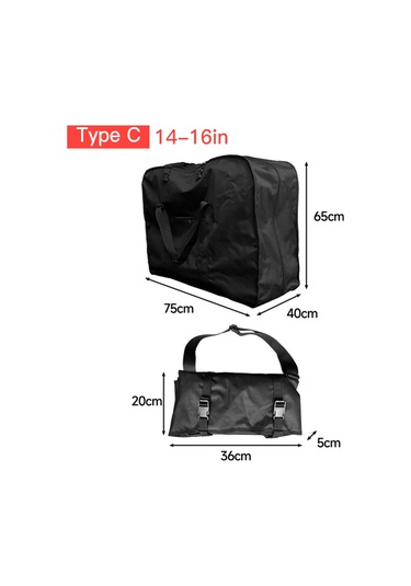 Jeemson 14-16 İnç Klap Bisiklet Taşıma Çantası, Oxford Kumaş 600d+210d , Omuz Kemerli, Hafif 0.95kg , C Tipi, Ek Depolama Çantası İçerir Çok Renkli