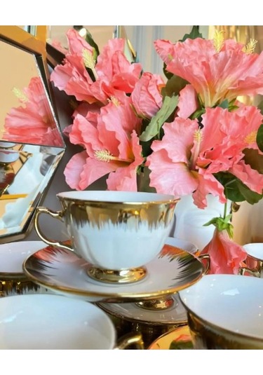 Çeyizci Çarşı Joyful Çay Ve Nescafe Fincanı Takımı Purebone-374 Gold