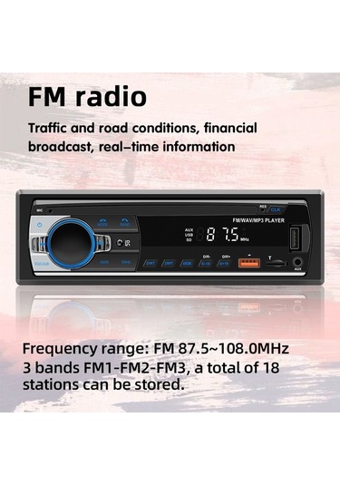 Novahub Çok İşlevli Araba Mp3 Çalar, Otomatik Mp3 Çalma, Fm Radyo, Bluetooth 5.1, Kolay Kurulum