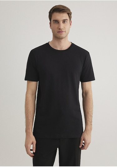 Mavi - Siyah Basic Tişört 061747-900-Siyah