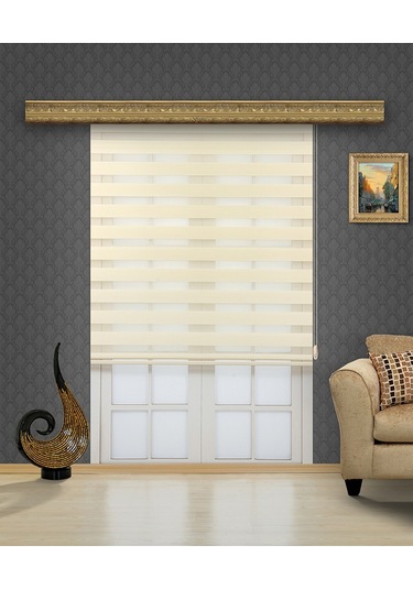 Venassa Krem Bambu Zebra Stor Güneşlik Perde