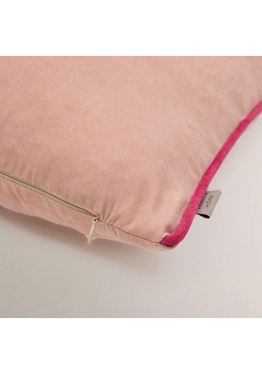 Efe Biye Detaylı Düz Kırlent Kılıfı Pembe