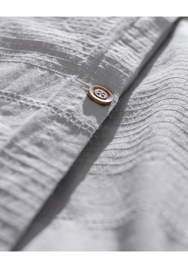 Madame Coco Rosalie Tek Kişilik %100 Pamuk Armürlü Nevresim Takımı - Açık Gri Gri