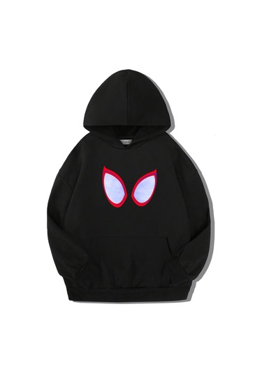 Brz Kids Unisex Çocuk Spider-man: Into The Spider Verse Hoodie Siyah