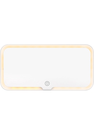 Qingmipy Araç Led Aynalı Makyaj Aydınlatmalı Güneşlik - 3 Renk Aydınlatma, Şarj Kablolu Beyaz