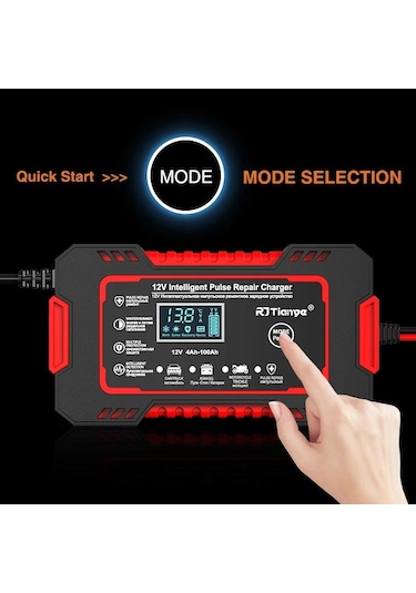 12v 6a Akıllı Araba Motosiklet Lcd Ekran Araç Akü Onarım Hızlı Şarj Cihazı Islak Kuru Jel Kurşunasit