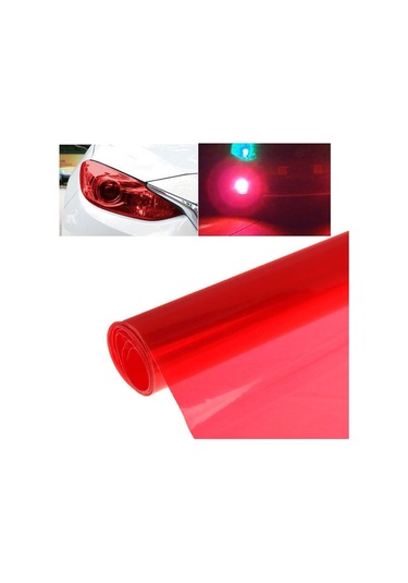 Koruyucu Dekorasyon Flash Point Araba Işık Membran /lamba Çıkartması, Boyut: 195cm X 30cm Kırmızı