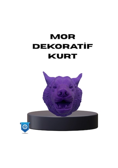 Özel Seri Mor Kurt Duvar Süsü Hediyelik Dekoratif Asılabilir Heykel