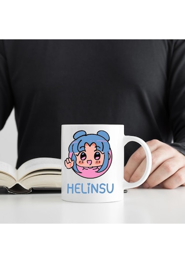 Kız Çocuklarına Özel İsimli Sevimli Karakter Kupa Bardak Beyaz