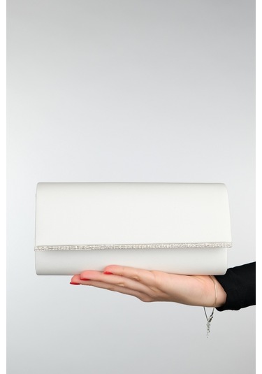 Marıa Sedef Saten Taşlı Kadın Abiye Çanta Sedef