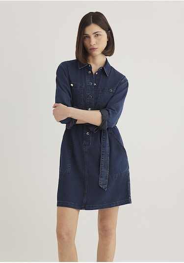 Mavi - Bridget Gold Klasik Mürekkep Mavi Jean Elbise 1310541-87815 Lacivert