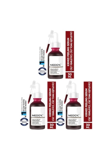 Nedox Cilt Yenileyici Cilt Tonu Eşitleyici Kırmızı Yüz Peeling Serum 3 x 30 ML
