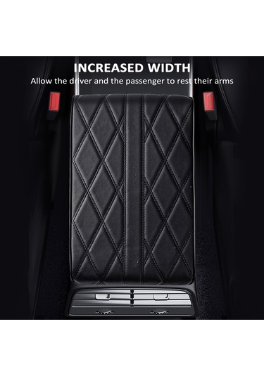 Skycity Araba Konsol Kılıfı - Pu Deri Hafıza Köpüğü, Genişletilmiş Kalın, Evrensel Uyumlu, Siyah Büyük Boy