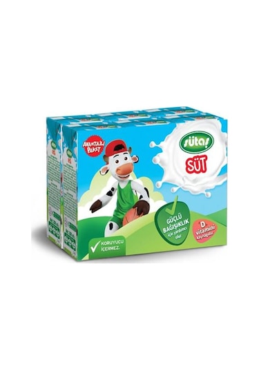 Sütaş Yağlı Süt 6 x 180 ML