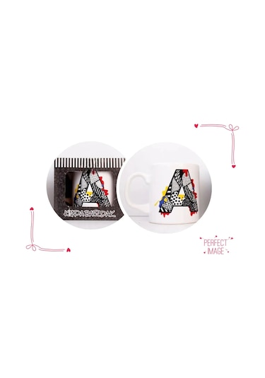 A Harfli Bardak Tasarımı Beyaz