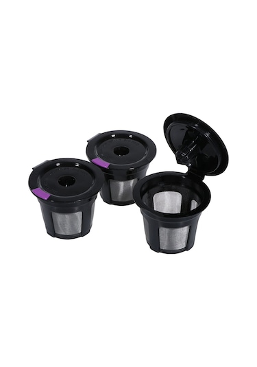 Geeksen "keurig 1.0 & 2.0 Uyumlu Yeniden Kullanılabilir 6'lı K-cup Kahve Seti" Siyah