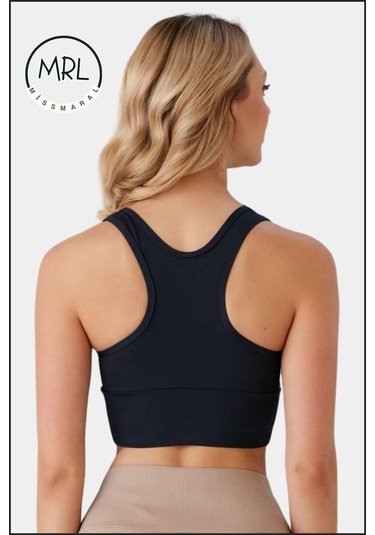 Kadın Lacivert Sporcu Sütyeni Pedli Likralı Destekleyici Su Sporları Koşu Fitness Dans Sports Bra Lacivert