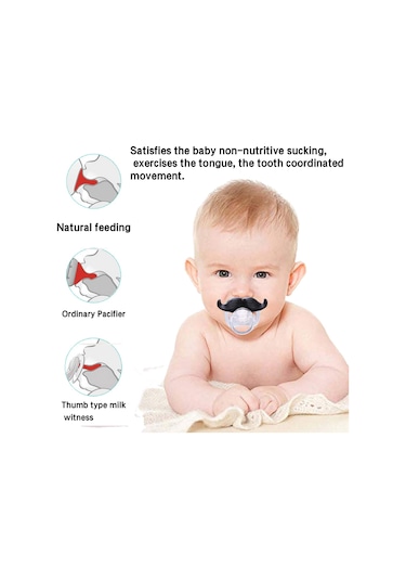 Xindoker 6 Aydan Büyük Bebekler İçin Yiyecek Dereceli Silikon Sakal Desenli Emzik, Bpa'sız, Güvenli Ve Eğlenceli