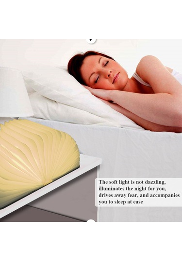 Kangvka Ahşap Katlanabilir Kitap Işığının 3 Renkli Işık Ve 360 Açılabilirlik Özelliği Kara Ceviz Ağacı - Xxs Çok Renkli