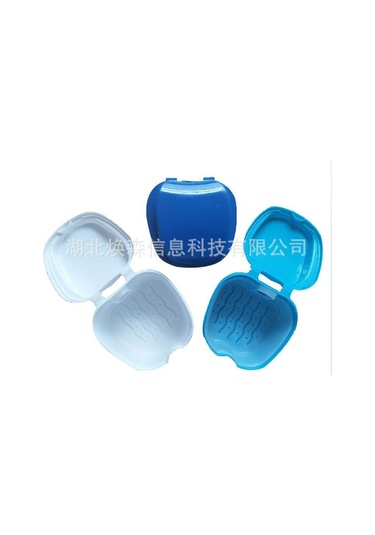 Symbee Mavi Plastik Protez Diş Kutusu - Ağız Bakımı Malzemesi, Kolay Kullanıma Ve Dayanıklı Malzeme İle Ev Kullanıma İdeal Koyu Mavi