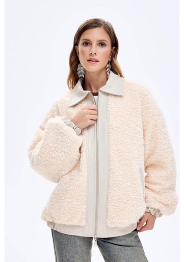 Quzu Bej Kadın Ceket Kbn01145 Bej