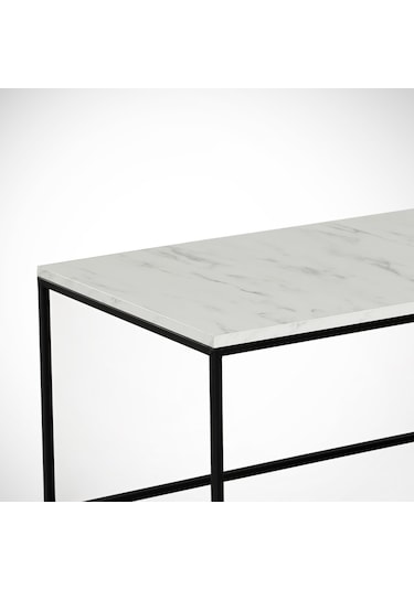 Cosco Beyaz Mermer Orta Sehpa Metal & Orta Masa Marmo/Metal Ayak