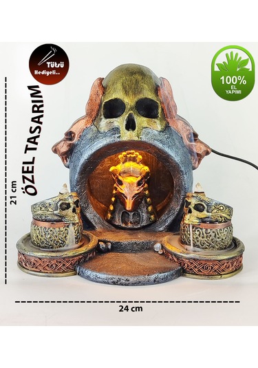 Kurukafa Işıklı Geri Akış Tütsülük Metalik