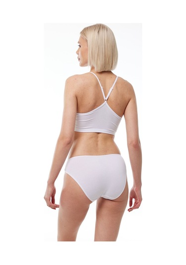 Malabadi Kadın Beyaz 3 Lü Paket Pamuk Elastan Dantelli Slip Külot 149 Beyaz