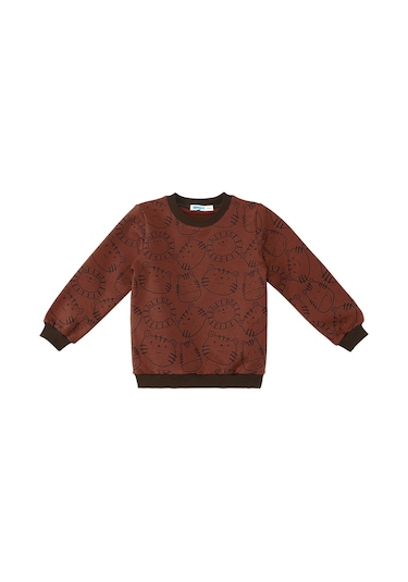 Denokids Hayvanlar Erkek Bebek Eşofman Takım - Kahverengi