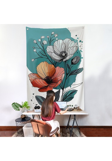 Haşhaş Çiçekleri Duvar Örtüsü-7647