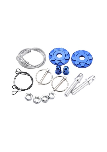 Sones Xh-6041 Araba Evrensel Modifiye Alüminyum Alaşımlı Motor Kaputu Kilit Kapağı Mavi