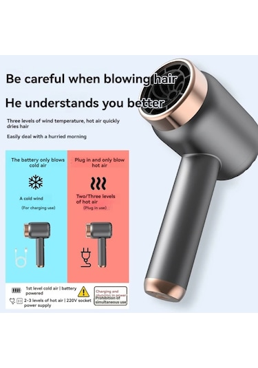 Lixiaqu01 Ev Kullanımı İçin Kablosuz Şarj Saç Kurutma Makinesi,