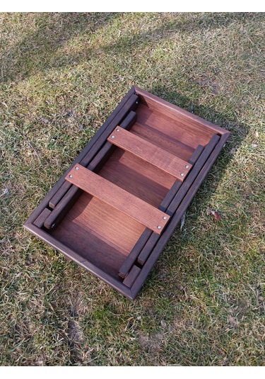 Birayse Ahşap Kamp Sehpası Paralel Kahverengi