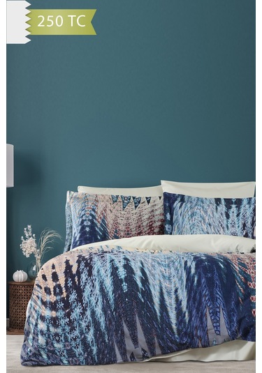 Varol 250 Tc Bambu Karışımlı Pamuk Saten Nevresim Takımı Tek Kişilik - Talamone Çok Renkli