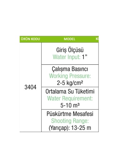 Metsan 3404 Atılgan Junıor Plastik Açılı Yağm. Başlığı 1"