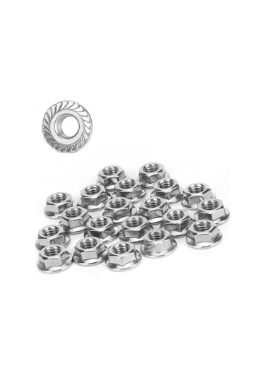 Tongxida 25 Parça Paslanmaz Çelik Flanşlı Somun, Sera Ekipmanları İçin Korozyon Dirençli Somun Seti