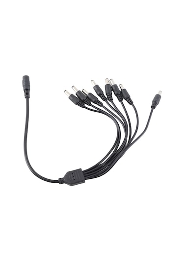 Yaozixa 8 Çıkışlı Cctv Güç Dağıtıcı Kablosu, 5.5x2.1mm Ana Bağlantı, 1 Adaptörle 8 Kameraya Enerji Sağlar, 12v Dc Uyumlu, Led Ve Güvenlik Kameraları İçin