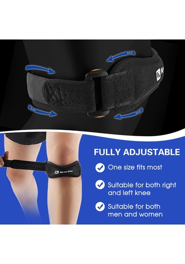 Padalink Mavi Spor Patella Koruması - Nylon+eva Materyal, Nemlendirici, Şok Emici, Tüm Bedenler İçin Koşu Ve Egzersizlerde Knee Strap Mavi
