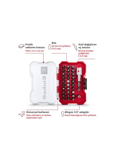 Einhell XS-CASE 32 Parça Uç Seti - 49118693