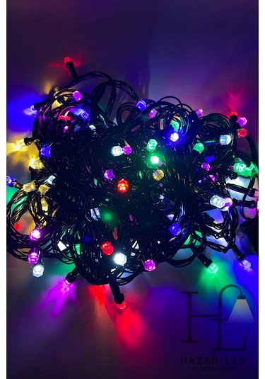 10 Metre 100 Ledli Rgb İp Led Eklemeli Fonksiyonlu Dekoratif Led Işık Yılbaşı Süsü Çam Ağacı Işığı Çok Renkli