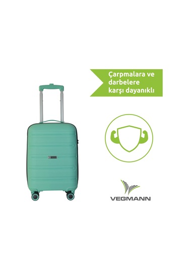 Vegmann Polipropilen Pp Atlas Su Yeşili Kabin Boy Valiz Su Yeşili