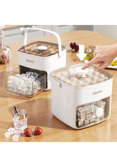 Jian Fan Basınbuz Küpbüz Kutusu Büyük Kapasiteli Buz Dedolama-yşil Yeşil