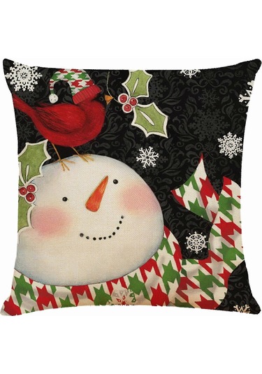 Yastık Kılıfı Noel Desenli Kanepe Araba Minder Örtüsü Ev D0005 Diğer