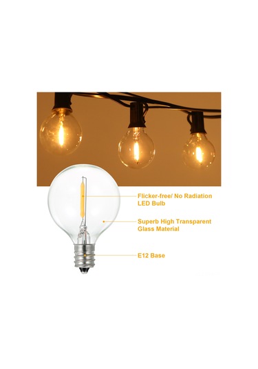 Symbee 25 Adet Ip44 Su Geçirmez Cam Led Ampul, E12 Başlık, 2200k Sıcak Beyaz Işık, 0.6w Enerji Tasarruflu, Ev Ve Dış Mekan Dekorasyonu