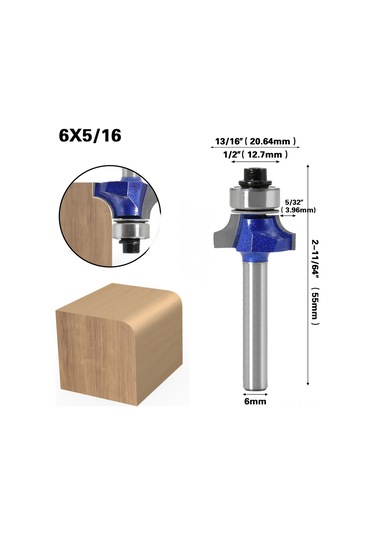 Mufunye Profesyonel Ahşap Freze Aleti: Yuvarlak Uçlu Köşe Oyma Bıçağı, Hassas Kesim İçin Ahşap Makinesi Ucu 6 5/16