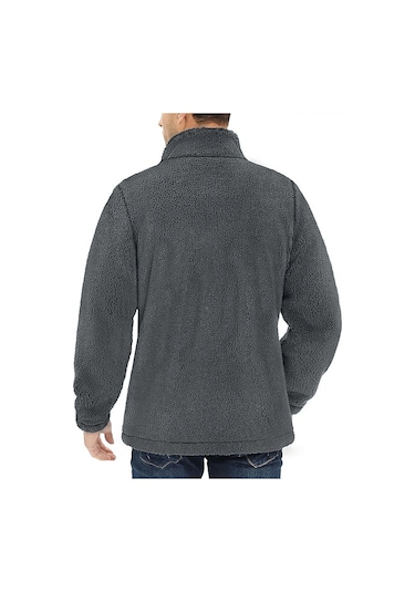 Oversize Peluş Sweatshirt Erkek Polar Sweatshirt Erkek Sweatshirt Oversıze-peluss füme