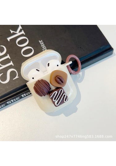 Apple Airpods 3. Nesil İle Uyumlu Kılıf Kalp Leopar Taş Kiraz Desenli Fiyok Tutmalı Kılıflar 5