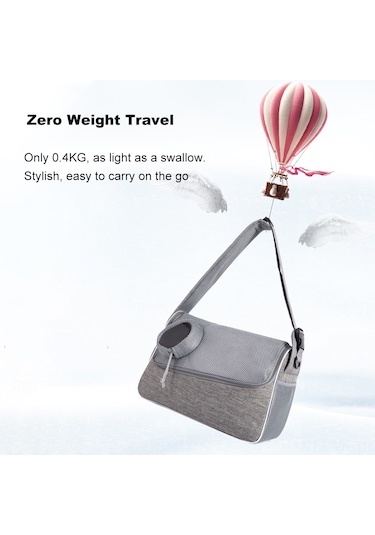 Vkemall Hafif透气牛津布宠物 Taşıyıcı Çanta - Köpek/kedi İçin En 6kg, Çapraz Çantolu Gri Model